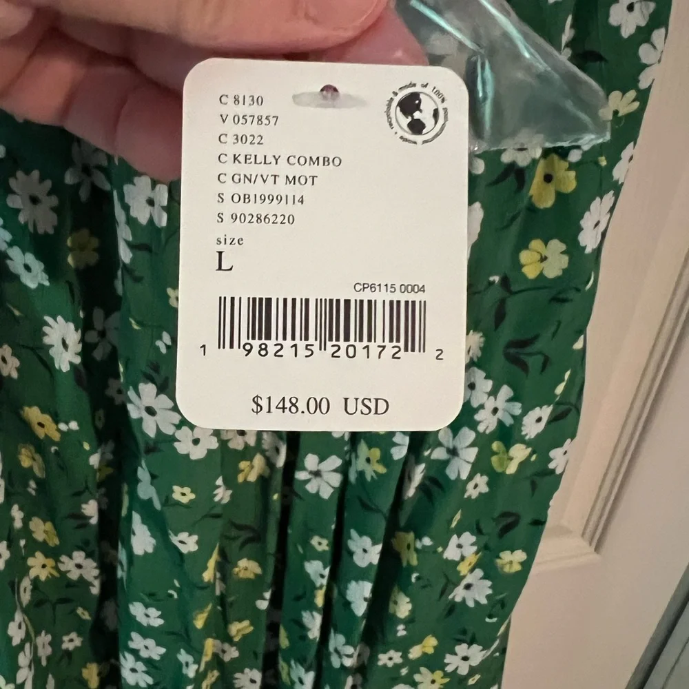 NWT Free People Green Floral Dress - Picture 5 of 9